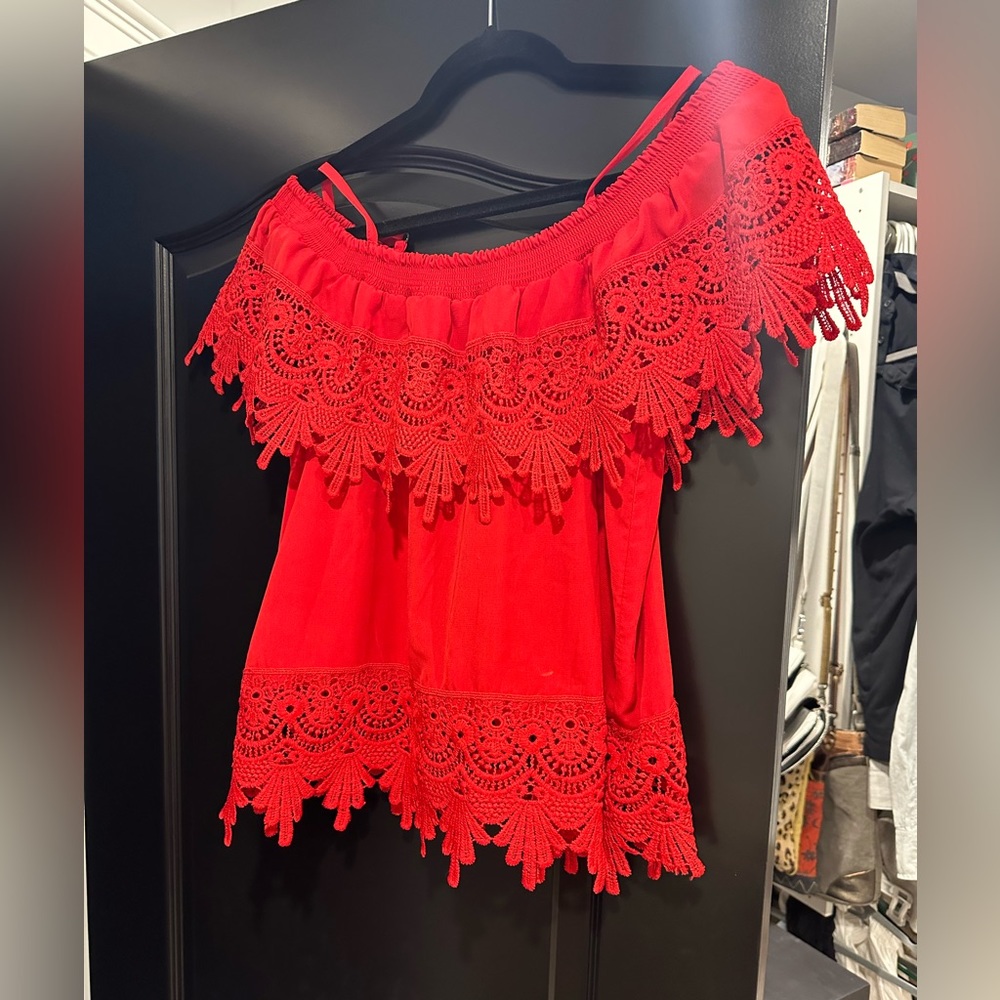 Bright red XL top